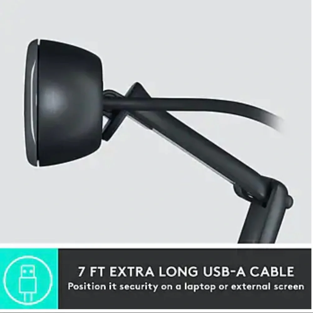 Logitech C505 HD Webcam with Long-Range Mic for Video Calls - Picture 4 of 4